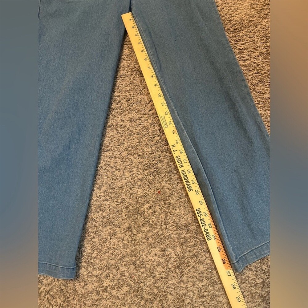Skies Are Blue Jumpsuit Womens Size M Blue Chambray Utility Belted Tie - Picture 3 of 5